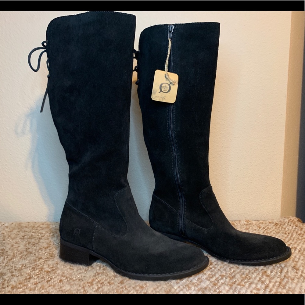 Born Womens Cotto Suede Lace up Knee high Boot size 9 New